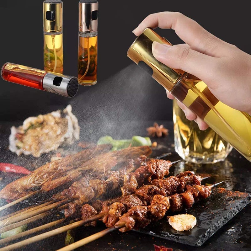 Lexazo Olive Oil Sprayer Transparent FoodGrade Glass Oil Spray Portable Spray Bottle Vinegar Bottle Oil Dispenser for BBQ Making Salard Cooking Baking Roasting Grilling 100ML - Image 4