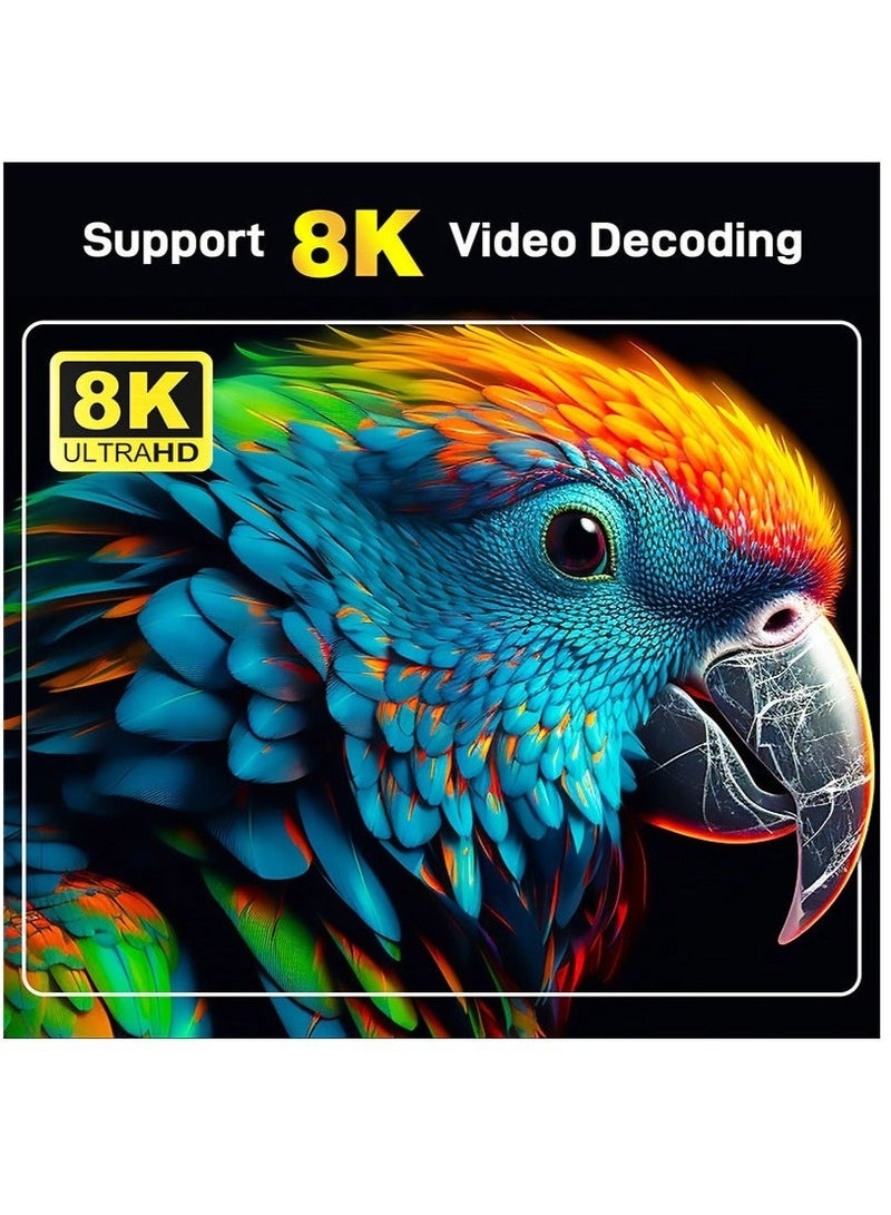 تلفزيون صندوق تلفاز ذكي يعمل بنظام أندرويد 14.0، 4G/64G، 2.4G، 5G، واي فاي مزدوج، 6 قنوات، H.265، مشغل وسائط بدقة 8K UHD، أجهزة فك التشفير - Image 5