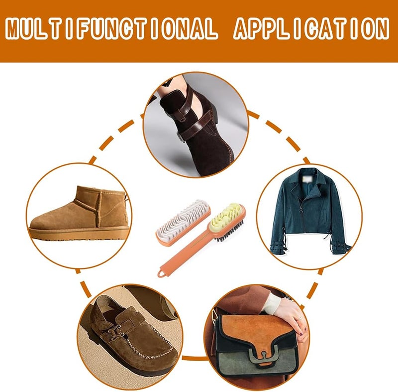 Cuuyoo 2-Pack Shoe Cleaning Brush Set Double-Sided Suede - Image 2