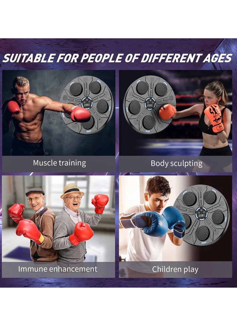 BORTONY Music Boxing Machine with 9 Training Modes Smart Bluetooth Boxing Equipment with Gloves LED Display Wall Mounted Boxing Game High-Elastic Foam Impact Surface for Safe Versatile Workouts  - Image 4
