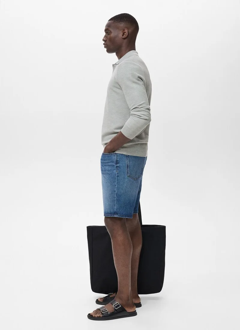 مانجو مان Micro-structured cotton polo shirt