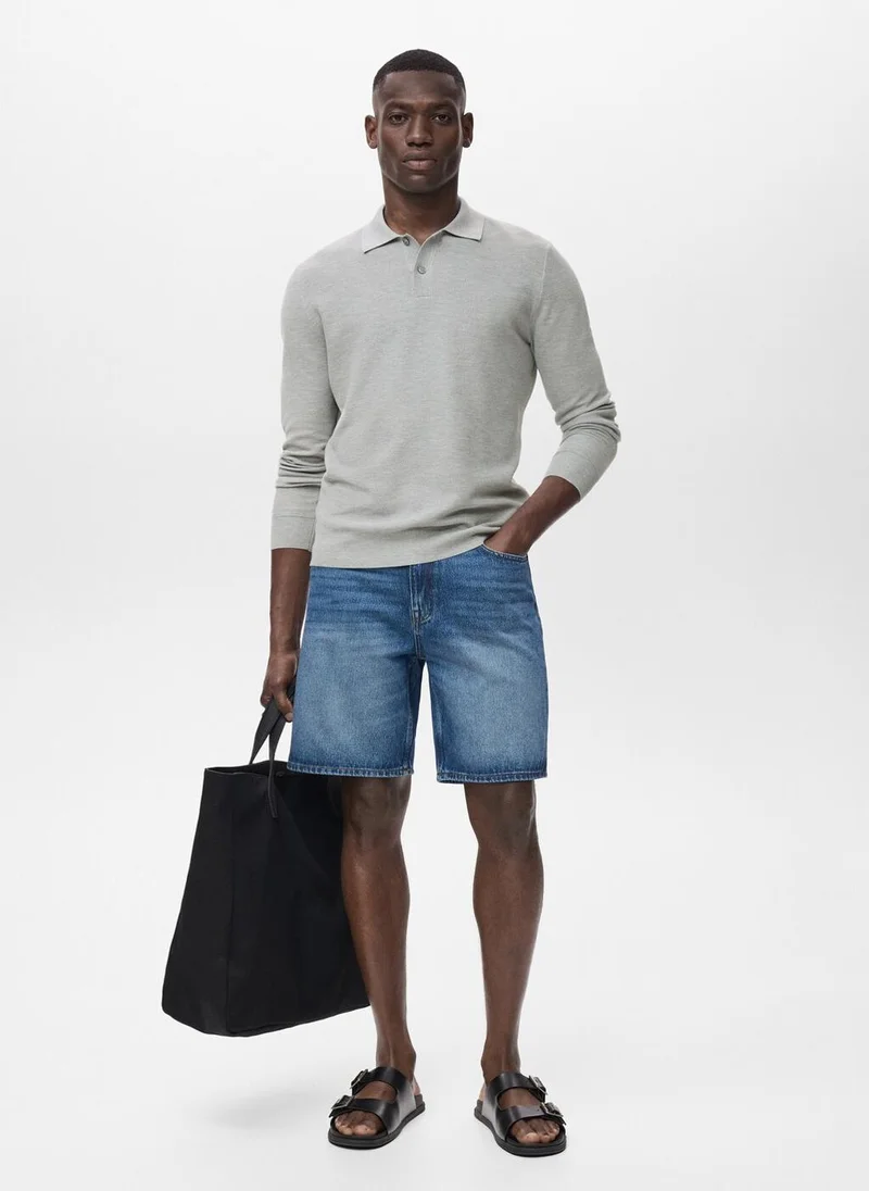 مانجو مان Micro-structured cotton polo shirt