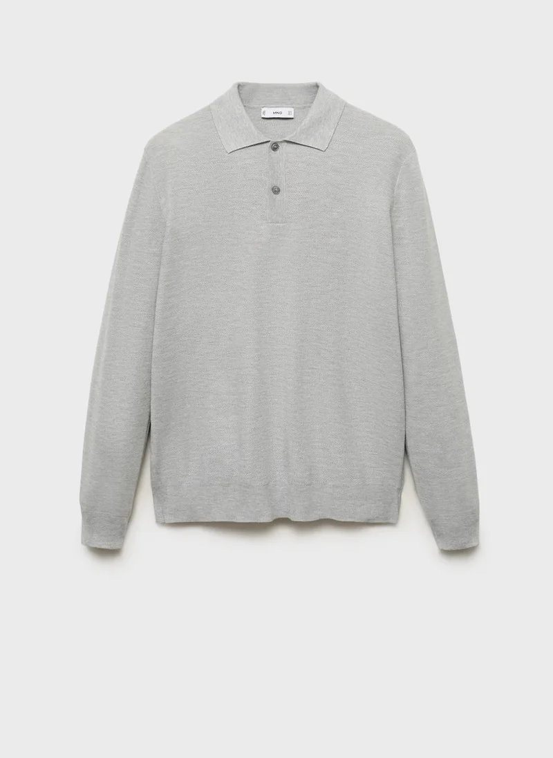 مانجو مان Micro-structured cotton polo shirt