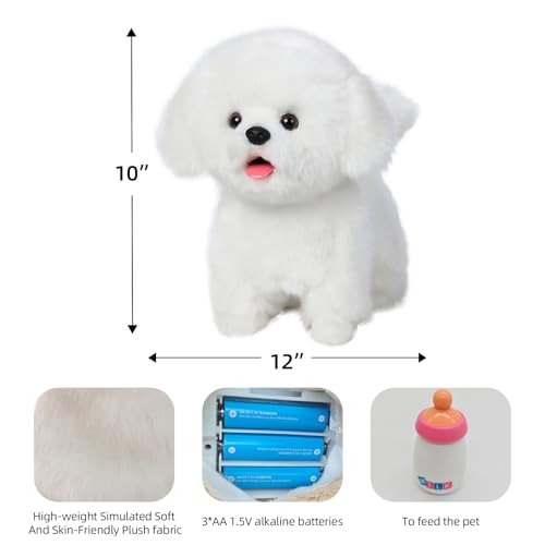 CU-MATE CUMATE Interactive Maltese Simulation DogRealistic Puppy Electronic Toy Dog with WalkingBarkingWagging TailTalking Robotic Pet Toy Present Gift for Toddler Girls Boys - Image 5