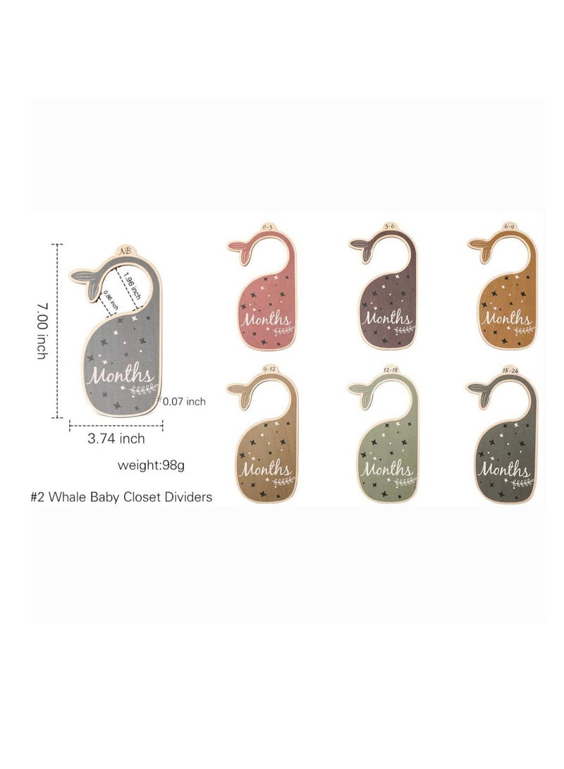 SOLARAE Baby Closet Dividers for Clothes Organizer -Beautiful Wooden Double-Sided Baby Clothes Size Hanger Organizers for Newborn to 24 Months for Nursery Decor - Image 5