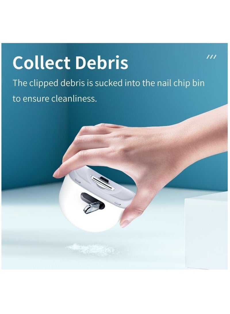 Captaintech Rechargeable Electric Nail Clippers with Light, Adjustable 2-Speed Settings, Portable Nail File for Children, Seniors, and Adults - Ideal for Safe and Easy Nail Care. - Image 3