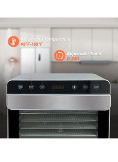 ET-LIFE 8 Layer Food Dehydrator Machine, Stainless Steel, Dryer for Herb, Meat, Beef, Fruit and Vegetables, Digital Adjustable Timer and Temperature Control, Over Heat Protection  - Image 4