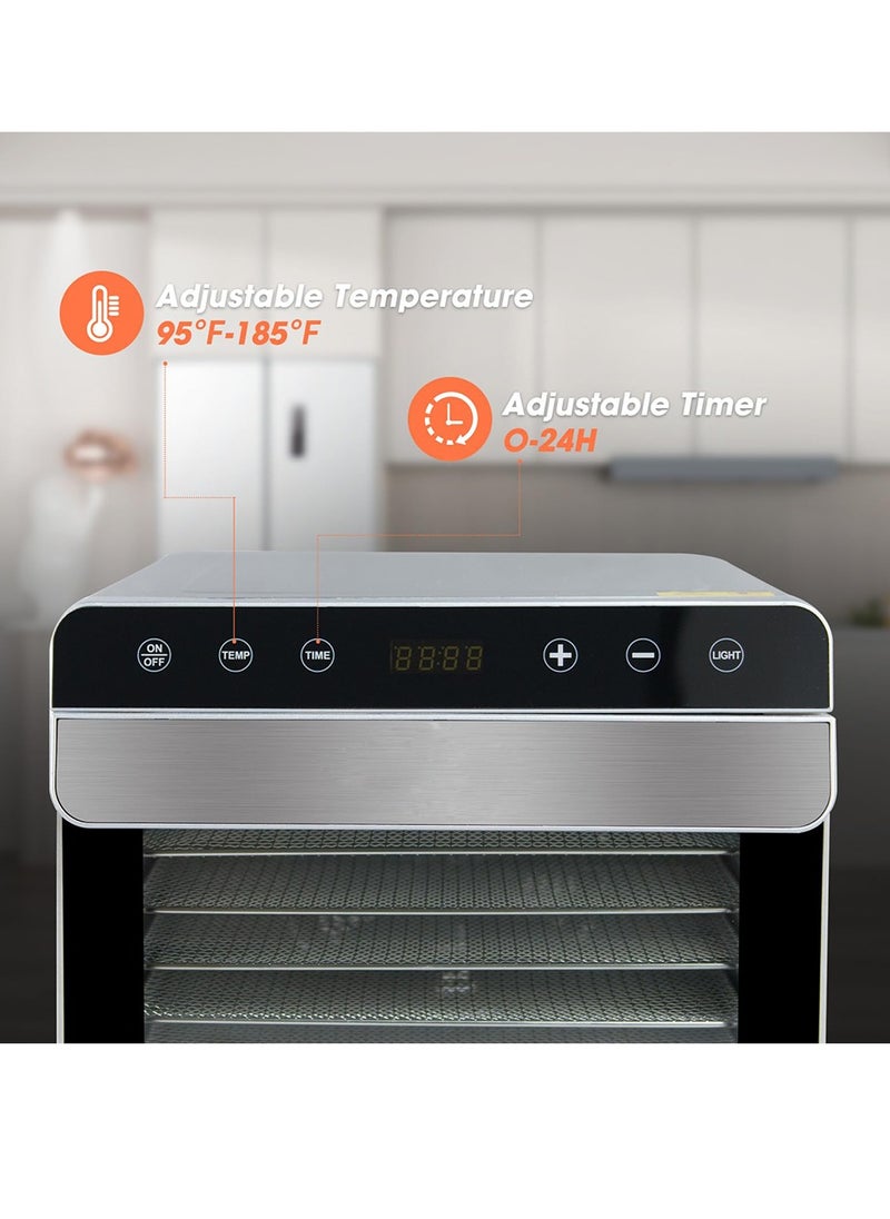 ET-LIFE - 8 Layer Food Dehydrator Machine, Stainless Steel, Dryer for Herb, Meat, Beef, Fruit and Vegetables, Digital Adjustable Timer and Temperature Control, Over Heat Protection - Image 1