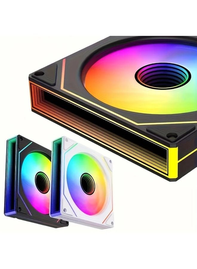 Prism 7 Pro Black Reverse 120mm ARGB PWM مجموعة مروحة تبيد الكمبيوتر 3 قطع هادئة - Image 5