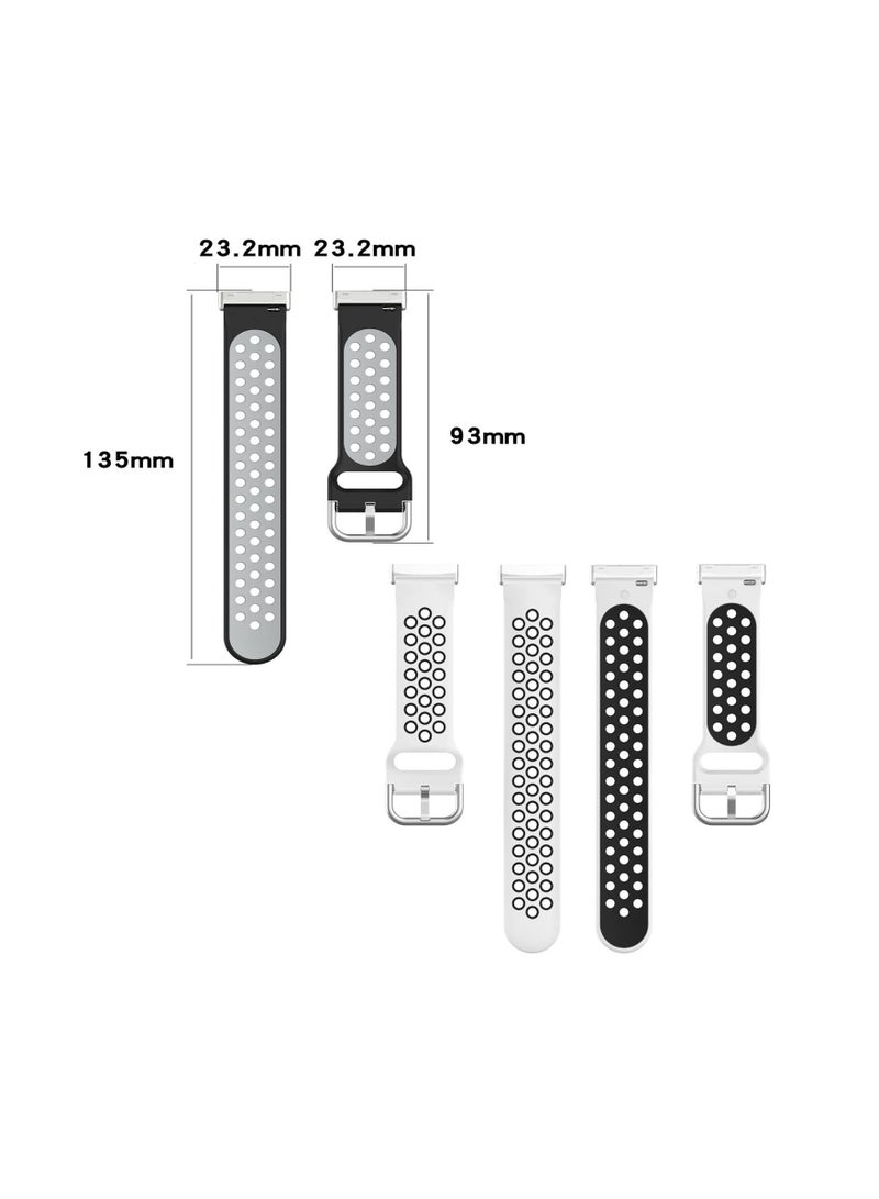 Captaintech Two-color Strap, Compatible with Fitbit Versa 3 Strap/Fitbit Sense Women's Strap, Soft Silicone Substitute, Sports Wrist Strap with Vents, Suitable for Fitbit Versa 3/fitbit Sense KSA | Riyadh, Jeddah - Image 3