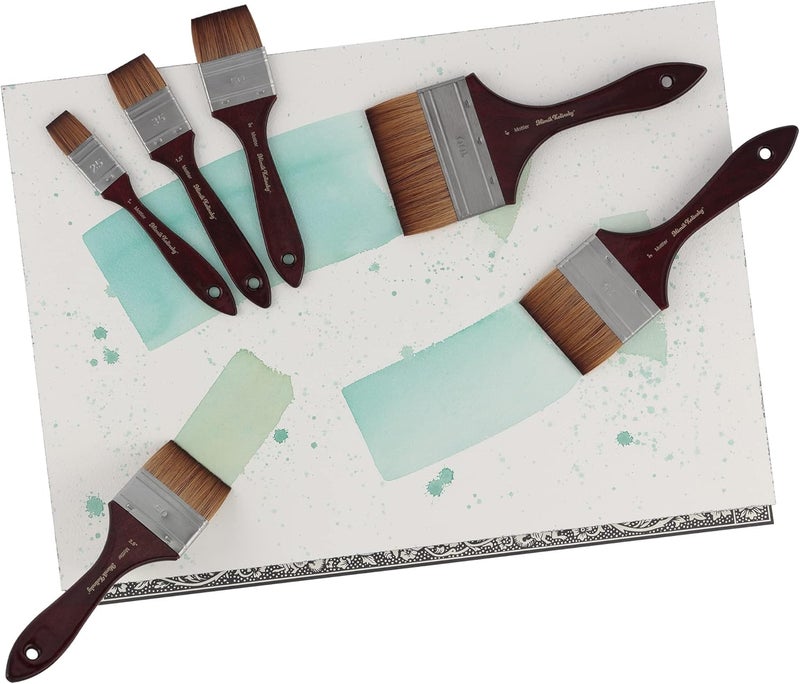 Creative Mark Mimik Kolinsky Watercolor Brush - 1 Inch Watercolor Mottler - Short Handle Synthetic Paint Brush - Handmade in Germany - Synthetic Sable Paint Brushes for Artists - Animal-Friendly - Image 3