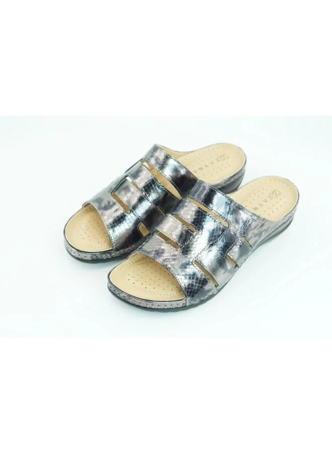 Zayna 221-3148 Zayna Stylish Crossover Strap Slides 88909-52 Pewter