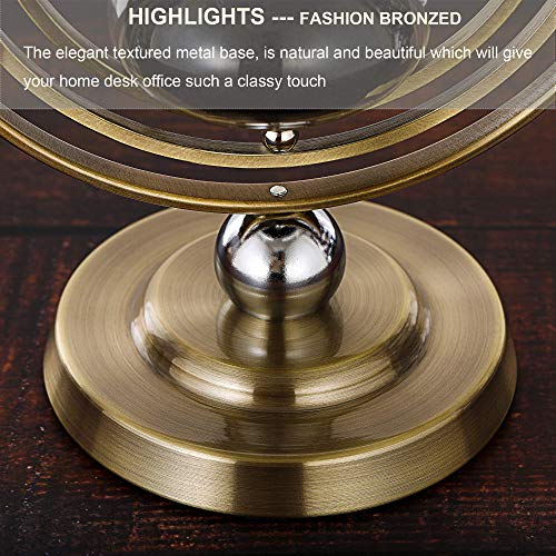 SuLiao ساعة رملية 60 دقيقة: ساعة رملية عتيقة 60 دقيقة، ساعة رملية نحاسية عتيقة 60 دقيقة، ساعة زجاجية واحدة للزينة، ساعة رملية معدنية كبيرة دوارة - Image 3