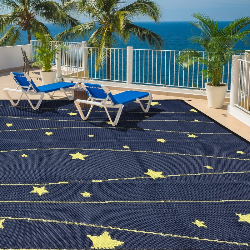 Boulder Bee Outdoor Rugs | Plastic Straw Rug | Waterproof Outdoor Camping Rugs | Quick Drying Picnic Rug | Sand Free Reversible Beach Mats | 5 x 8 Feet | 2.7 lb - Image 2