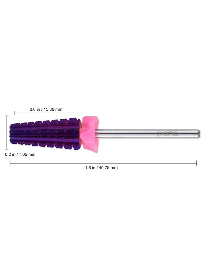 Pana Nail Carbide 5 in 1 Bit - Two Way Rotate use for Both Left and Right Handed - Fast remove Acrylic or Hard Gel - 3/32" Shank - Manicure, Nail Art, Drill Machine (Triple Coarse - 3XC, Purple) - Image 2
