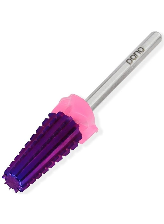 Pana Nail Carbide 5 in 1 Bit - Two Way Rotate use for Both Left and Right Handed - Fast remove Acrylic or Hard Gel - 3/32" Shank - Manicure, Nail Art, Drill Machine (Triple Coarse - 3XC, Purple) - Image 1