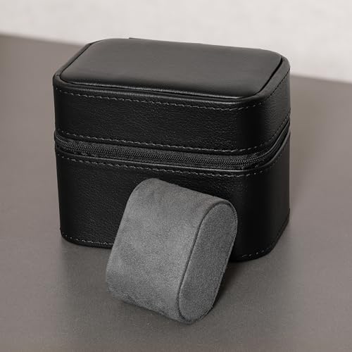 ROTHWELL 2 Watch Travel Case Storage Organizer for 2 Watches | Tough Portable Protection w/Zipper Fits All Wristwatches & Smart Watches Up to 50mm (Black/Grey) - Image 4