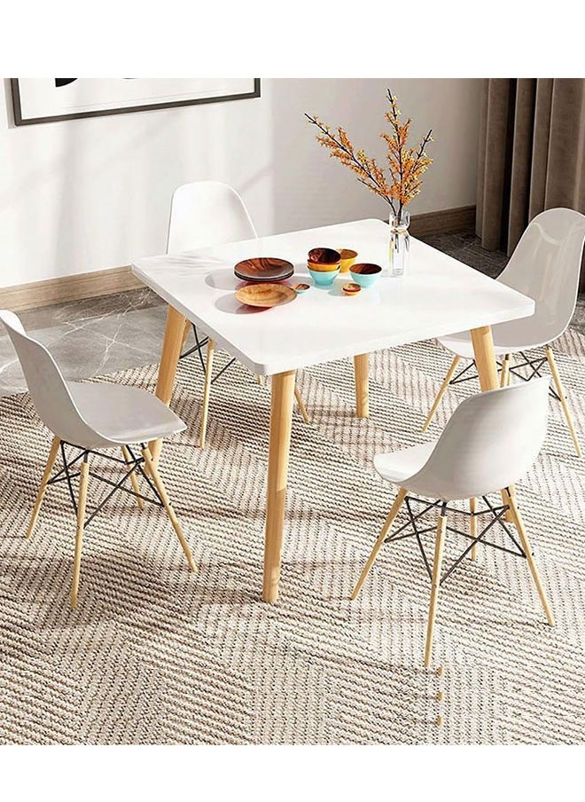 Golden - Dining Table Set,5 Piece Kitchen Table and Chair Set,Modern Leisure Coffee Table Wooden Square Table with 4 Chairs for Living Room Office Meeting Room Kitchen and Cafeterias(80cm) - Image 1