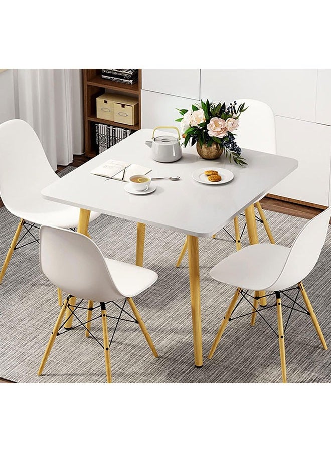 Golden - Dining Table Set,5 Piece Kitchen Table and Chair Set,Modern Leisure Coffee Table Wooden Square Table with 4 Chairs for Living Room Office Meeting Room Kitchen and Cafeterias(80cm) - Image 1