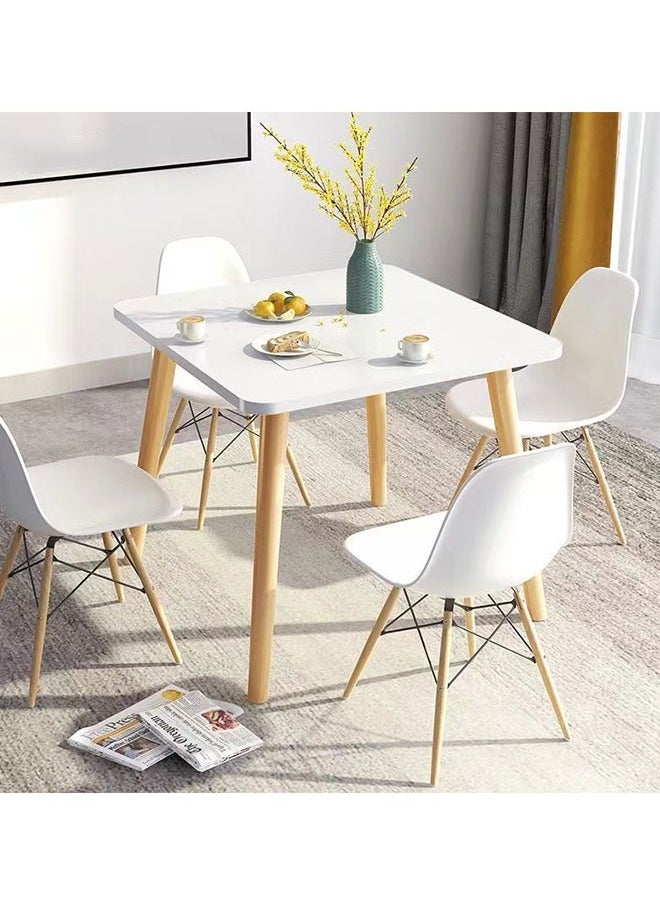 Golden - Dining Table Set,5 Piece Kitchen Table and Chair Set,Modern Leisure Coffee Table Wooden Square Table with 4 Chairs for Living Room Office Meeting Room Kitchen and Cafeterias(80cm) - Image 1