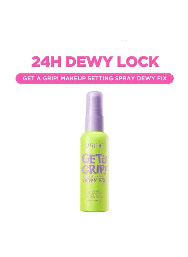 Dazzle Me Get A Grip! Dewy Fix Makeup Setting Spray 60ml – Long Lasting Makeup Fixer, Hydrating Setting Mist with Dewy Glow Finish - Image 3