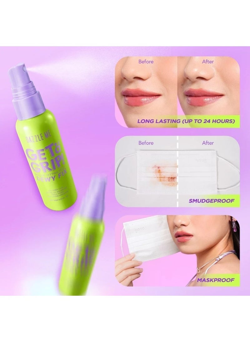 Dazzle Me Get A Grip! Dewy Fix Makeup Setting Spray 60ml – Long Lasting Makeup Fixer, Hydrating Setting Mist with Dewy Glow Finish - Image 5