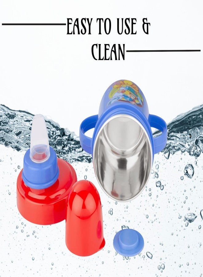 Zerya Hippo Stainless Steel Baby Spout Sipper Cup for Kids/Toddler with Soft Silicone 250 ML (Blue) - Image 3