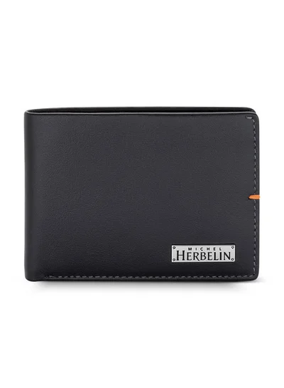 ميشيل هيربيلين Diverge Leather Bi-Fold Black Wallet for Men's