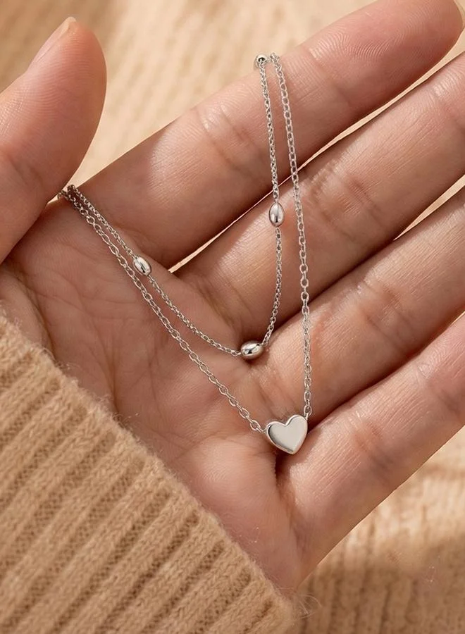 تايك تو Heart-Shaped Layered Necklace