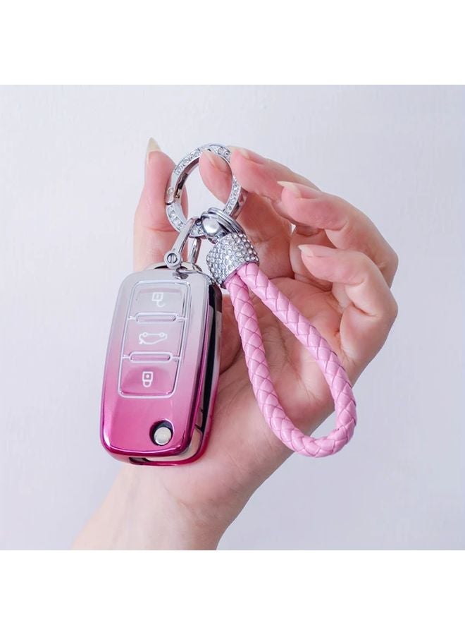Pink TPU Key Fob Cover For Volkswagen Golf Passat Skoda Octavia Protective Shell - Image 4