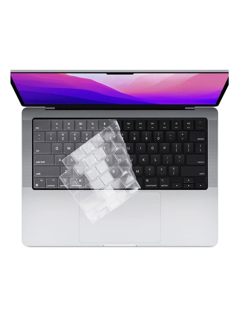 Generic - Ultra Thin TPU Keyboard Cover Compatible with MacBook Pro 14 16 inch 2021 M1 Pro Max Air 13.6 2022 A2681 Transparent Soft Skin Protector US Layout - Image 1