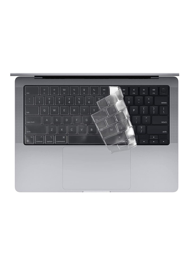 Generic - Ultra Thin TPU Keyboard Cover Compatible with MacBook Pro 14 16 inch 2021 M1 Pro Max Air 13.6 2022 A2681 Transparent Soft Skin Protector US Layout - Image 1