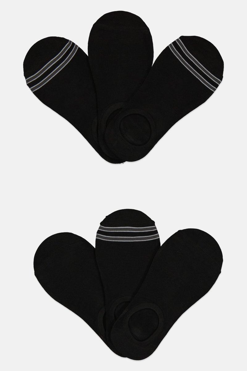 DOCKERS Men 6 Pairs Brand Logo Socks With Silicone Heel Grip, Black  - Image 1