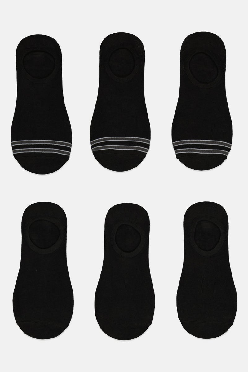 DOCKERS Men 6 Pairs Brand Logo Socks With Silicone Heel Grip, Black  - Image 4