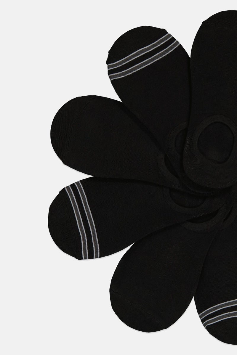 DOCKERS Men 6 Pairs Brand Logo Socks With Silicone Heel Grip, Black  - Image 3