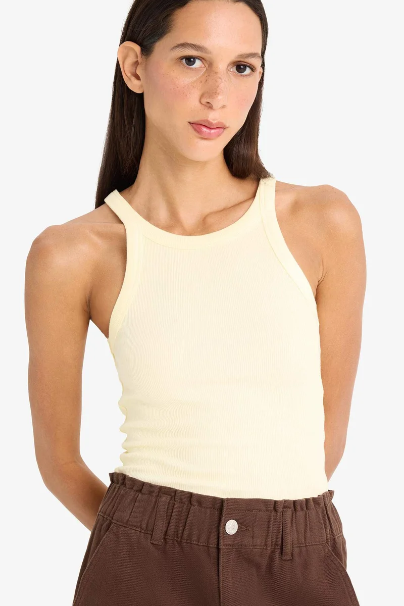 Defacto Slim Fit Camisole Halter Collar Tank Top