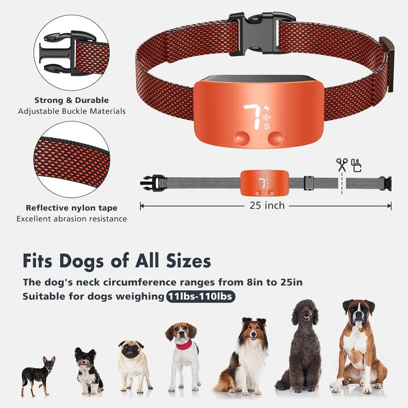 NBJU Bark Collar for Dogs,Rechargeable Anti Barking Training Collar with 7 Adjustable Sensitivity and Intensity Beep Vibration for Small Medium Large Dogs - Image 4
