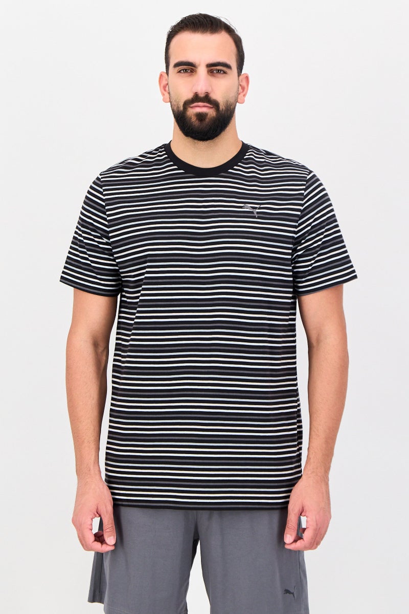 PUMA Men 2 Pcs Stripe Short Sleeve T-Shirt And Shorts Sleepwear, Multicolor - Image 3