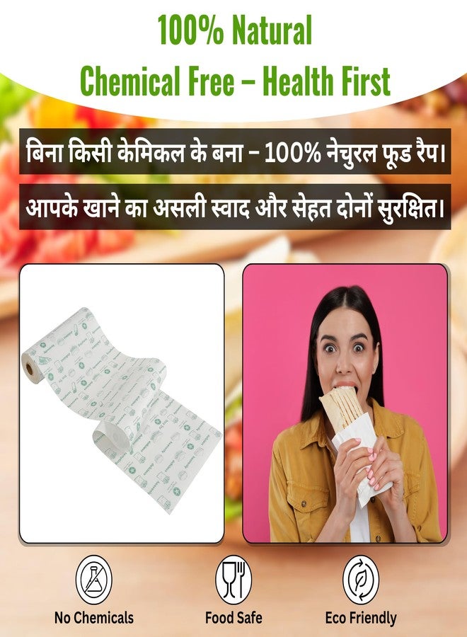 GI STORE Original Butter Paper Roll for Roti, Chapati, Paratha, Sandwich, Burger, Heavy Duty Food Wrap, Lunch Box Safe (500g-50meter/Roll) - Image 2