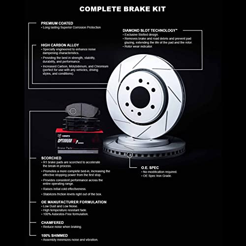 R1 Concepts Rear Brakes and Rotors Kit |Rear Brake Pads| Brake Rotors and Pads| Optimum OEp Brake Pads and Rotors|fits 2018-2022 Hyundai Kona; Kia Seltos - Image 3