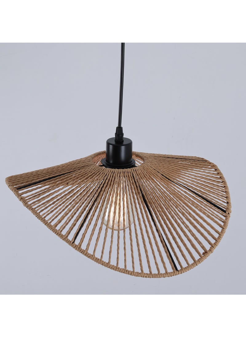 Ganeed - Rattan Pendant Light Fixture Modern Hanging Light Bamboo Handwoven 1-Light Hanging Lamp for Farmhouse Bedroom Living Room Dining Room 41cm - Image 1