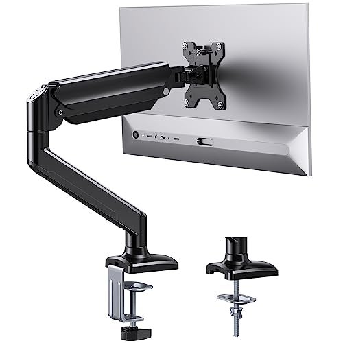 ErGear Single Monitor Arm for 13-34 inch Screens, Adjustable Gas Spring Monitor Mount Holds up to 22 lbs, Computer Monitor Stand with VESA Mount, C-Clamp & Grommet Base, Max VESA 100x100mm, - Image 1