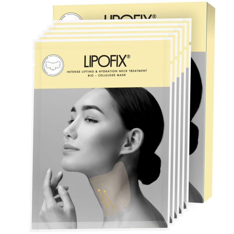 LIPOFIX قناع ليفوفيكس لرفع وترطيب وشد العنق - قناع بيولوجي من السليلوز (5 أقنعة) - Image 1