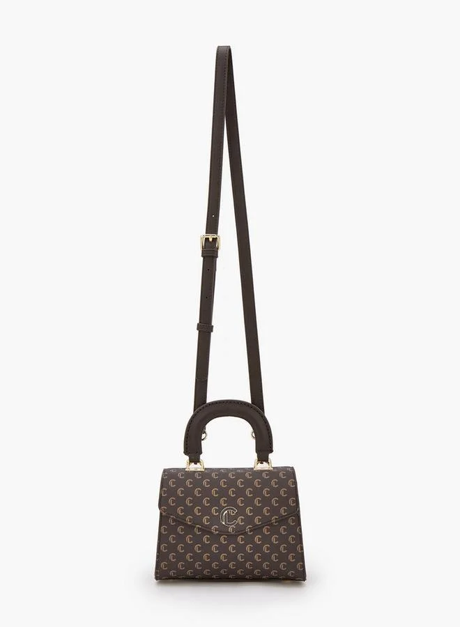 Le Confort Monogram Print Satchel Bag With Top Handle