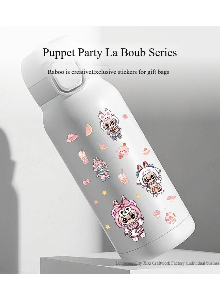 لابوبو أربعة ملصقات LABUBU DIY كبيرة الحجم للهواتف المحمولة ، زجاجات المياه ، الثلاجات ، الملصقات الزخرفية - Image 4