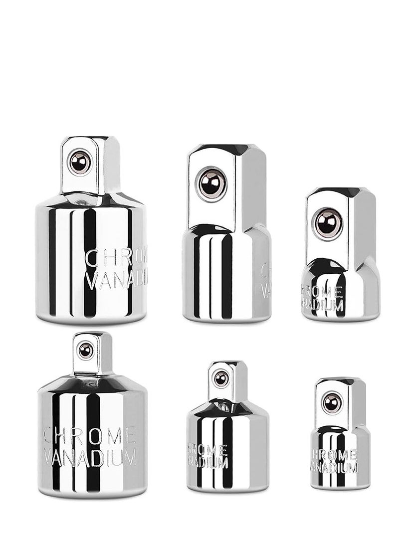 Yakumuz 6 Piece Socket Adapter and Reducer Set, Yakumuz 1/4", 3/8", 1/2" Chrome Vanadium Steel Ratchet/Socket Extension/Conversion Kit for Automotive Maintenance - Image 1