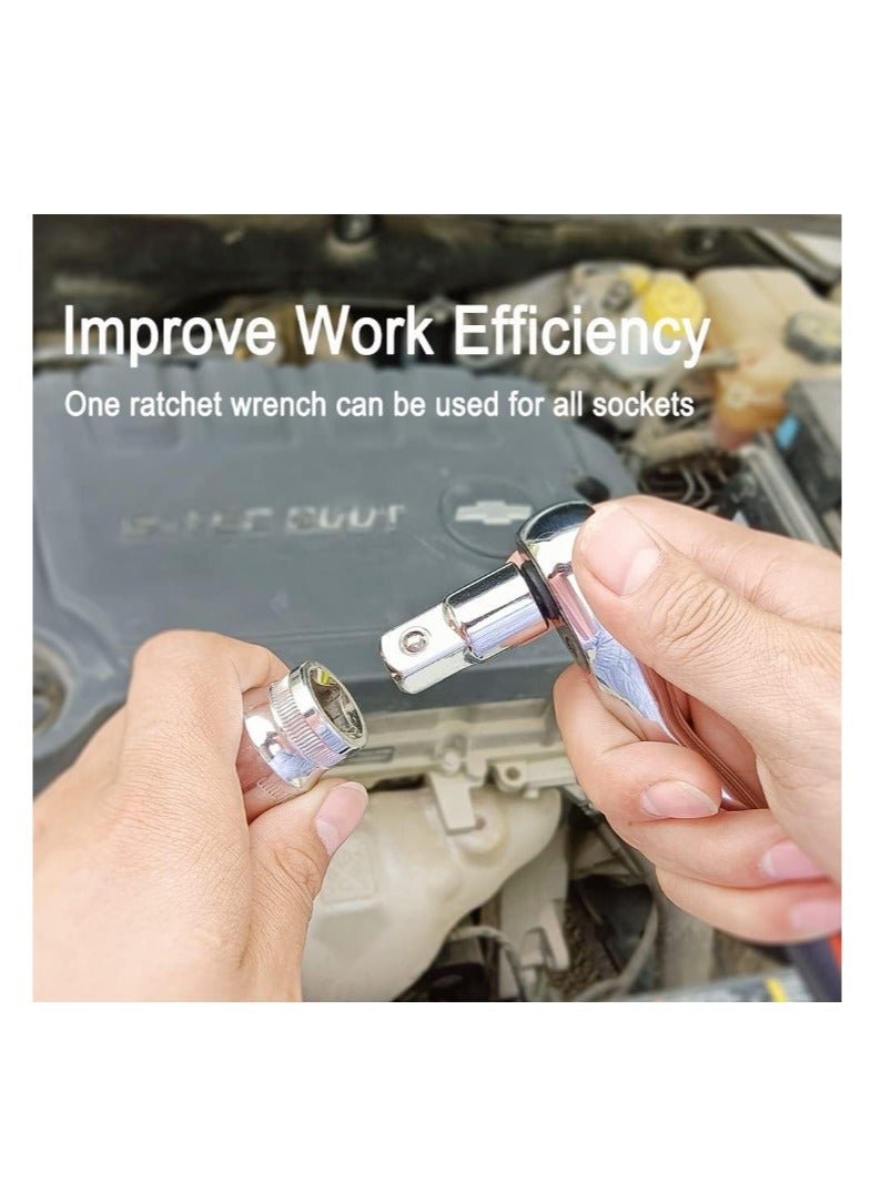 Yakumuz 6 Piece Socket Adapter and Reducer Set, Yakumuz 1/4", 3/8", 1/2" Chrome Vanadium Steel Ratchet/Socket Extension/Conversion Kit for Automotive Maintenance - Image 4