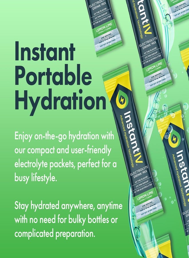 Instant IV Electrolytes Powder - 3X Electrolytes,1/2 Sugar with Vitamin C, B3, B6, Electrolytes Powder Packets for Hydration, Recovery & Immunity, Vegan & Gluten Free | Lemon Lime - 12 Packets - Image 4