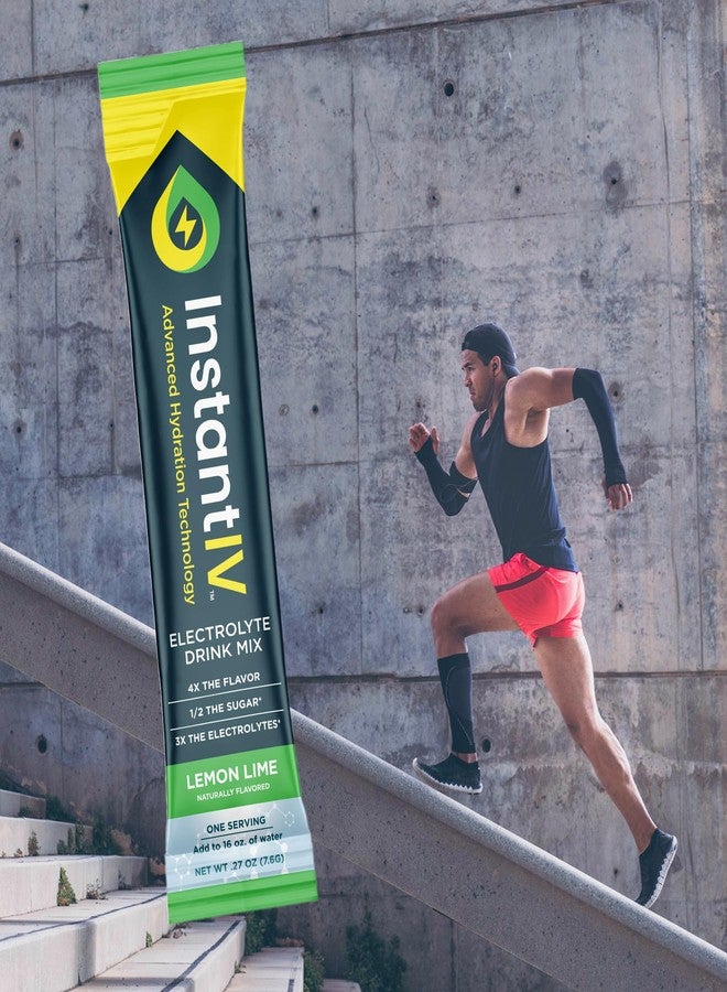 Instant IV Electrolytes Powder - 3X Electrolytes,1/2 Sugar with Vitamin C, B3, B6, Electrolytes Powder Packets for Hydration, Recovery & Immunity, Vegan & Gluten Free | Lemon Lime - 12 Packets - Image 5