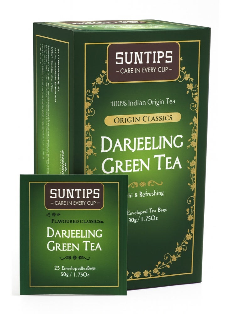 Darjeeling Green Tea – 25 Tea Bags | Premium Green Tea | Antioxidant Rich | Refreshing & Healthy Daily Tea